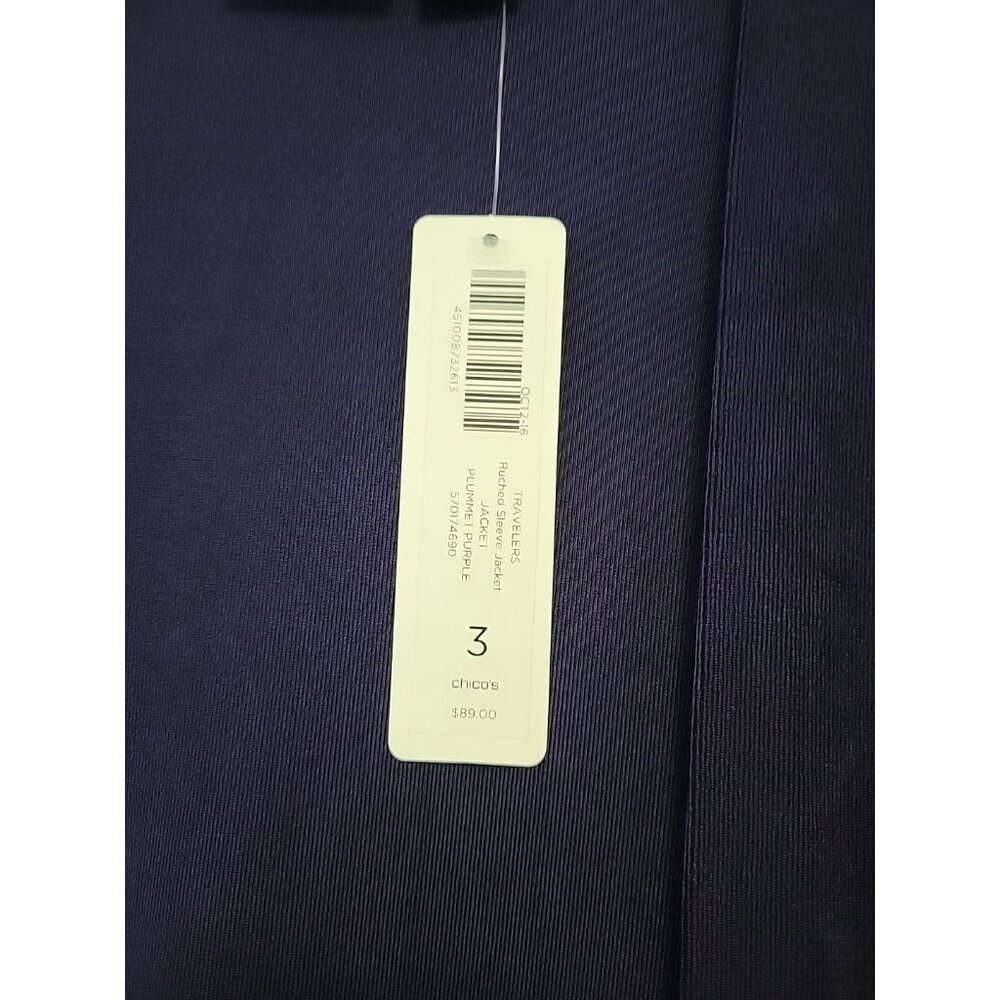 Chico's 3 Travelers Cut Out Blouse and Jacket 2 Piece Plum Purple XL NWT - Picture 11 of 14